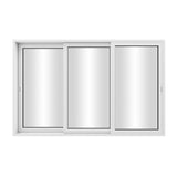 KaMic 92" x 80" 3 Panels Aluminum Sliding Doors in White Model #: SD3P3TWH9280-BSO
