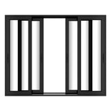 KaMic Vista-Slide 120" x 96" 4-Panel Aluminum Multi-Slide Sliding Doors in Black Model #: SD4P2TBK12096-DO