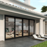 KaMic Vista-Slide 120" x 96" 4-Panel Aluminum Multi-Slide Sliding Doors in Black Model #: SD4P2TBK12096-DO