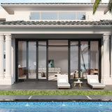KaMic Vista-Slide 120" x 96" 4-Panel Aluminum Multi-Slide Sliding Doors in Black Model #: SD4P2TBK12096-DO