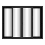 KaMic Vista-Slide 120" x 96" 4-Panel Aluminum Multi-Slide Sliding Doors in Black Model #: SD4P2TBK12096-DO