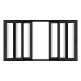 KaMic Vista-Slide 144" x 80" 4-Panel Aluminum Multi-Slide Sliding Doors in Black Model #: SD4P2TBK14480-DO