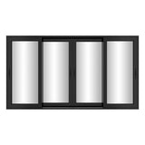 KaMic Vista-Slide 144" x 80" 4-Panel Aluminum Multi-Slide Sliding Doors in Black Model #: SD4P2TBK14480-DO