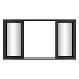 KaMic Vista-Slide 144" x 80" 4-Panel Aluminum Multi-Slide Sliding Doors in Black Model #: SD4P2TBK14480-DO