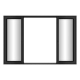 KaMic Vista-Slide 144" x 96" 4-Panel Aluminum Multi-Slide Sliding Doors in Black Model #: SD4P2TBK14496-DO
