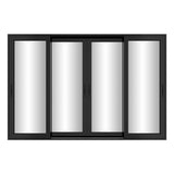 KaMic Vista-Slide 144" x 96" 4-Panel Aluminum Multi-Slide Sliding Doors in Black Model #: SD4P2TBK14496-DO