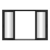 KaMic Vista-Slide 144" x 96" 4-Panel Aluminum Multi-Slide Sliding Doors in Black Model #: SD4P2TBK14496-DO