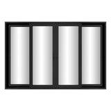 KaMic Vista-Slide 144" x 96" 4-Panel Aluminum Multi-Slide Sliding Doors in Black Model #: SD4P2TBK14496-DO