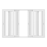 KaMic Vista-Slide 120" x 80" 4-Panel Aluminum Multi-Slide Sliding Doors in White Model #: SD4P2TWH12080-DO