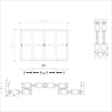 KaMic Vista-Slide 120" x 80" 4-Panel Aluminum Multi-Slide Sliding Doors in White Model #: SD4P2TWH12080-DO