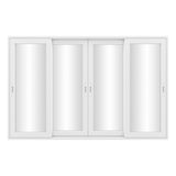 KaMic Vista-Slide 120" x 80" 4-Panel Aluminum Multi-Slide Sliding Doors in White Model #: SD4P2TWH12080-DO