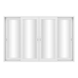 KaMic Vista-Slide 120" x 80" 4-Panel Aluminum Multi-Slide Sliding Doors in White Model #: SD4P2TWH12080-DO