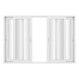 KaMic Vista-Slide 120" x 80" 4-Panel Aluminum Multi-Slide Sliding Doors in White Model #: SD4P2TWH12080-DO