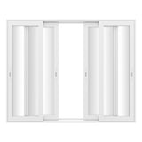 KaMic Vista-Slide 120" x 96" 4-Panel Aluminum Multi-Slide Sliding Doors in White Model #: SD4P2TWH12096-DO