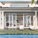 KaMic Vista-Slide 120" x 96" 4-Panel Aluminum Multi-Slide Sliding Doors in White Model #: SD4P2TWH12096-DO