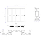 KaMic Vista-Slide 120" x 96" 4-Panel Aluminum Multi-Slide Sliding Doors in White Model #: SD4P2TWH12096-DO