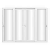 KaMic Vista-Slide 120" x 96" 4-Panel Aluminum Multi-Slide Sliding Doors in White Model #: SD4P2TWH12096-DO