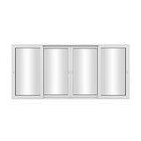 KaMic 144" x 80" 4 Panels Aluminum Sliding Doors in White Model #: SD4P2TWH14480-DO