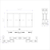 KaMic Vista-Slide 144" x 80" 4-Panel Aluminum Multi-Slide Sliding Doors in White Model #: SD4P2TWH14480-DO