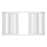 KaMic Vista-Slide 144" x 80" 4-Panel Aluminum Multi-Slide Sliding Doors in White Model #: SD4P2TWH14480-DO