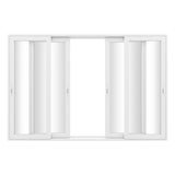 KaMic Vista-Slide 144" x 96" 4-Panel Aluminum Multi-Slide Sliding Doors in White Model #: SD4P2TWH14496-DO