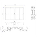 KaMic Vista-Slide 144" x 96" 4-Panel Aluminum Multi-Slide Sliding Doors in White Model #: SD4P2TWH14496-DO