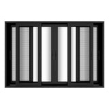 KaMic Vista-Slide 120" x 80" 4-Panel Aluminum Multi-Slide Sliding Doors in Black (w/ Screen) Model #: SD4P3TBK12080-DO-SW
