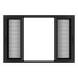 KaMic Vista-Slide 120" x 80" 4-Panel Aluminum Multi-Slide Sliding Doors in Black (w/ Screen) Model #: SD4P3TBK12080-DO-SW