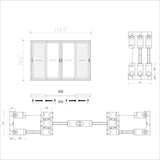 KaMic Vista-Slide 120" x 80" 4-Panel Aluminum Multi-Slide Sliding Doors in Black (w/ Screen) Model #: SD4P3TBK12080-DO-SW