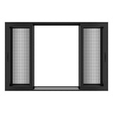 KaMic Vista-Slide 120" x 80" 4-Panel Aluminum Multi-Slide Sliding Doors in Black (w/ Screen) Model #: SD4P3TBK12080-DO-SW