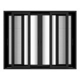 KaMic Vista-Slide 120" x 96" 4-Panel Aluminum Multi-Slide Sliding Doors in Black (w/ Screen) Model #: SD4P3TBK12096-DO-SW