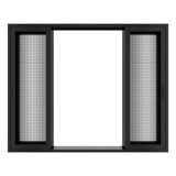 KaMic Vista-Slide 120" x 96" 4-Panel Aluminum Multi-Slide Sliding Doors in Black (w/ Screen) Model #: SD4P3TBK12096-DO-SW