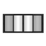 KaMic 120" x 96" 4 Panels Aluminum Sliding Doors in Black Model #: SD4P3TBK12096-DO-SW