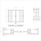 KaMic Vista-Slide 120" x 96" 4-Panel Aluminum Multi-Slide Sliding Doors in Black (w/ Screen) Model #: SD4P3TBK12096-DO-SW