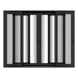 KaMic Vista-Slide 120" x 96" 4-Panel Aluminum Multi-Slide Sliding Doors in Black (w/ Screen) Model #: SD4P3TBK12096-DO-SW