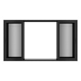 KaMic Vista-Slide 144" x 80" 4-Panel Aluminum Multi-Slide Sliding Doors in Black (w/ Screen) Model #: SD4P3TBK14480-DO-SW