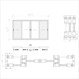 KaMic Vista-Slide 144" x 80" 4-Panel Aluminum Multi-Slide Sliding Doors in Black (w/ Screen) Model #: SD4P3TBK14480-DO-SW