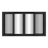 KaMic Vista-Slide 144" x 80" 4-Panel Aluminum Multi-Slide Sliding Doors in Black (w/ Screen) Model #: SD4P3TBK14480-DO-SW