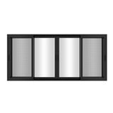 KaMic 144" x 80" 4 Panels Aluminum Sliding Doors in Black Model #: SD4P3TBK14480-DO-SW