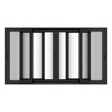 KaMic Vista-Slide 144" x 80" 4-Panel Aluminum Multi-Slide Sliding Doors in Black (w/ Screen) Model #: SD4P3TBK14480-DO-SW