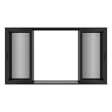 KaMic Vista-Slide 144" x 80" 4-Panel Aluminum Multi-Slide Sliding Doors in Black (w/ Screen) Model #: SD4P3TBK14480-DO-SW