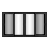 KaMic Vista-Slide 144" x 80" 4-Panel Aluminum Multi-Slide Sliding Doors in Black (w/ Screen) Model #: SD4P3TBK14480-DO-SW