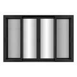 KaMic Vista-Slide 144" x 96" 4-Panel Aluminum Multi-Slide Sliding Doors in Black (w/ Screen) Model #: SD4P3TBK14496-DO-SW