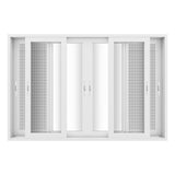KaMic Vista-Slide 120" x 80" 4-Panel Aluminum Multi-Slide Sliding Doors in White (w/ Screen) Model #: SD4P3TWH12080-DO-SW