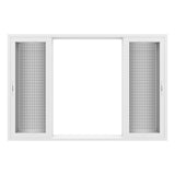 KaMic Vista-Slide 120" x 80" 4-Panel Aluminum Multi-Slide Sliding Doors in White (w/ Screen) Model #: SD4P3TWH12080-DO-SW