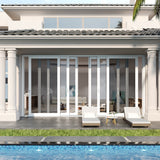 KaMic Vista-Slide 120" x 80" 4-Panel Aluminum Multi-Slide Sliding Doors in White (w/ Screen) Model #: SD4P3TWH12080-DO-SW