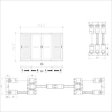 KaMic Vista-Slide 120" x 80" 4-Panel Aluminum Multi-Slide Sliding Doors in White (w/ Screen) Model #: SD4P3TWH12080-DO-SW