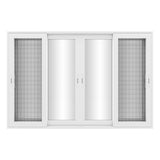 KaMic Vista-Slide 120" x 80" 4-Panel Aluminum Multi-Slide Sliding Doors in White (w/ Screen) Model #: SD4P3TWH12080-DO-SW