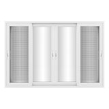 KaMic Vista-Slide 120" x 80" 4-Panel Aluminum Multi-Slide Sliding Doors in White (w/ Screen) Model #: SD4P3TWH12080-DO-SW