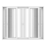 KaMic Vista-Slide 120" x 96" 4-Panel Aluminum Multi-Slide Sliding Doors in White (w/ Screen) Model #: SD4P3TWH12096-DO-SW